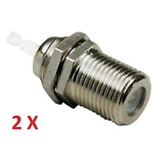 2 PEZZI CONNETTORE PRESA F DA PANNELLO A SALDARE COASSIALE 75 OHM ANTENNA TV SAT