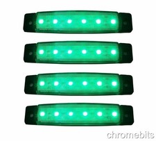 4Pcs Green 6 LED 24v Side Side
