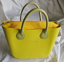 O bag MINI - Borsa Nuova Originale O bag - Col. Fresia Int. GIALLO Manici Verde