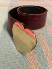 Cintura Alta Moschino Donna Cuore Bordeaux Pelle