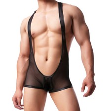Men's Mesh Sheer Bodysuit