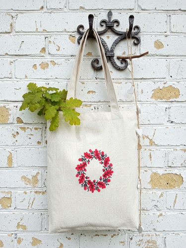 Borsa tote ricamata mano - tote, a
