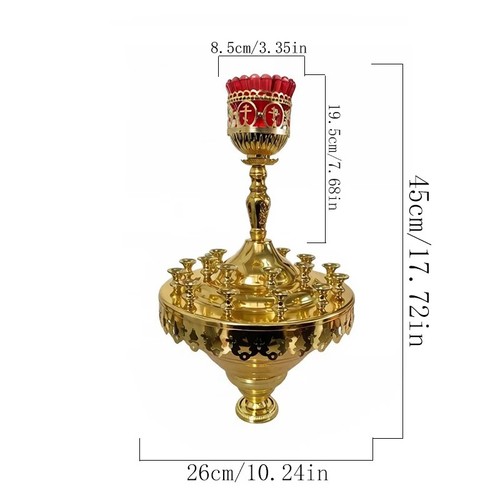 Candelabro tazze vetro rosso