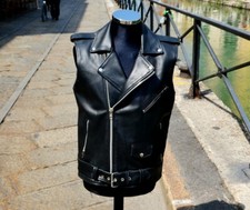 giubbotto pelle uomo biker moto caferacer perfecto guendj Milano 
