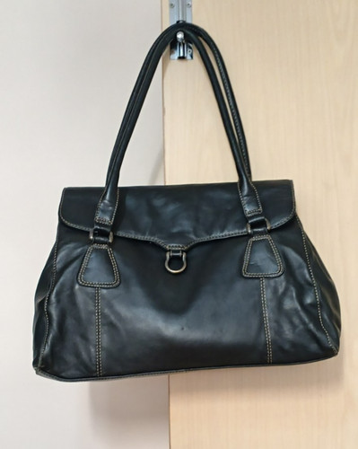 Borsa vera pelle nera - f&f,
