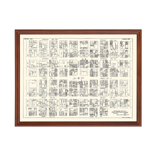 Vecchia mappa canton oh - vecchia, di