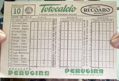 Schedina totocalcio concorso - schedina,