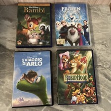 Lotto 4 DVD Frozen Bambi Robin Hood Il Viaggio Di Arlo