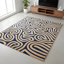 Tappeto blu navy - , beige