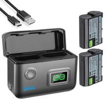 EN-EL15C Battery + Fast Charger for Nikon D850 Z8 Z7II Z7 D7500 D750 Z6II Z6