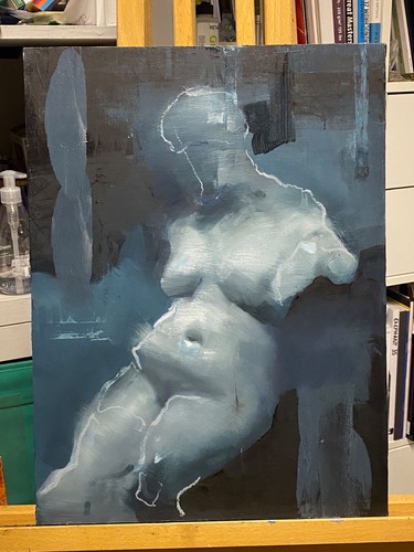 Quadro olio originale - olio, figura