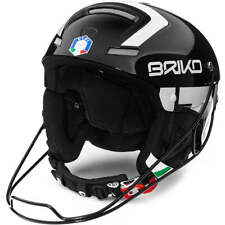Briko Slalom Fisi Shiny Nero - Casco da Sci Nuovo Adulto - Taglia 56 CM