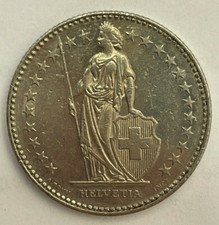 MONETE CIRCOLANTI SVIZZERA 2 E 5 FRANCHI DAL 1970 AL 2008