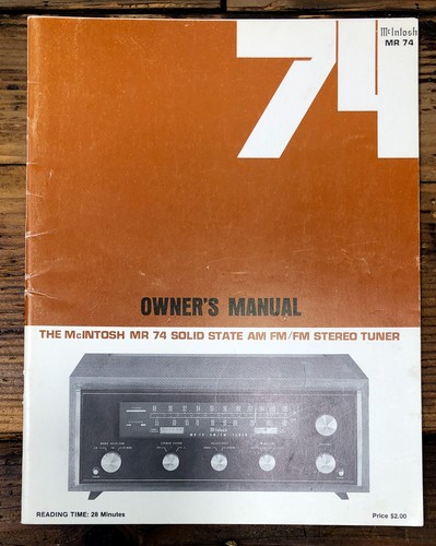 Mcintosh mr74 - mcintosh, mr-74