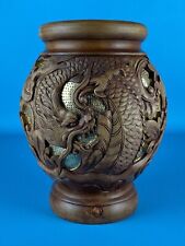 Bali vaso in legno intagliato