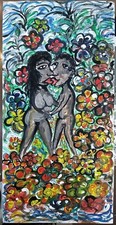 ARTE NAIF quadro BACIO