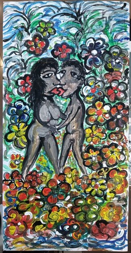 Arte naif quadro - quadro, bacio