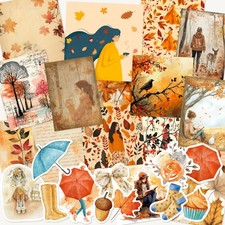 Kit diario spazzatura autunno carta adesivo pacchetto accogliente autunno collage scrapbooking
