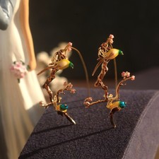 Orecchini Uccello Su Ramo