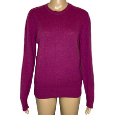 Maglione girocollo donna Medium United Colors of Benetton viola lana Shetland