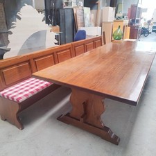 Tavolo con panca contenitore in rovere massiccio