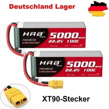 2pcs HRB 22,2V 6S 5000mAh XT90 100C batteria LiPo per drone aereo auto barca
