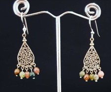 Orecchini in Agata Indiana stile indiano e Argento 925 