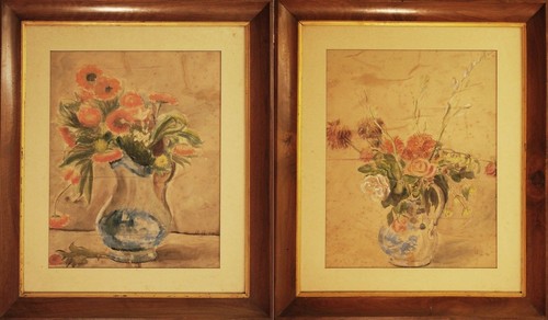 Coppia acquerelli vaso di - coppia,