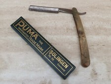Rasoio a Mano PUMA Solingen con Scatola Strumento Barberia Epoca
