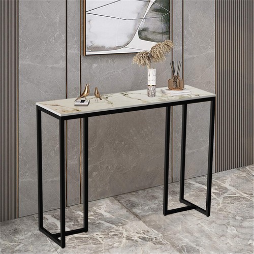 Black console table with - table, white