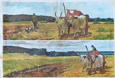 STAMPA capolavori dell'arte figurativa riprodotti su tela 1971 MAREMMA TOSCANA