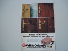 advertising Pubblicità 1979 MANIGLIE VALLI E COLOMBO