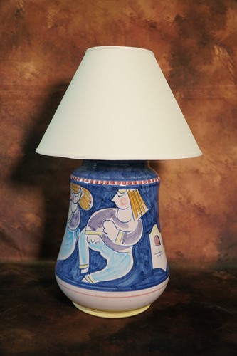 Lampada decoro naif ceramica - decoro,
