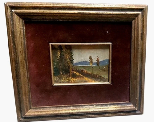 Dipinto olio cartoncino - su,
