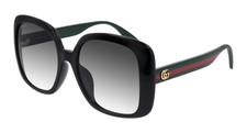 Gucci GG0714SA 001 Designer Occhiali da Sole Donna Nero/Grigio Verde 56mm