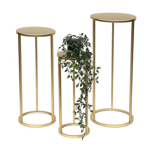 Sgabello fiori metallo oro