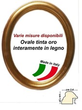 Cornice ovale in oro foglia in legno per quadri,foto,stampe,poster.Varie misure