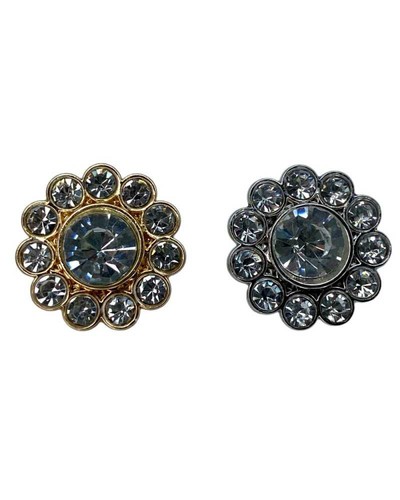 Bottone tondo gioiello strass - bottone,