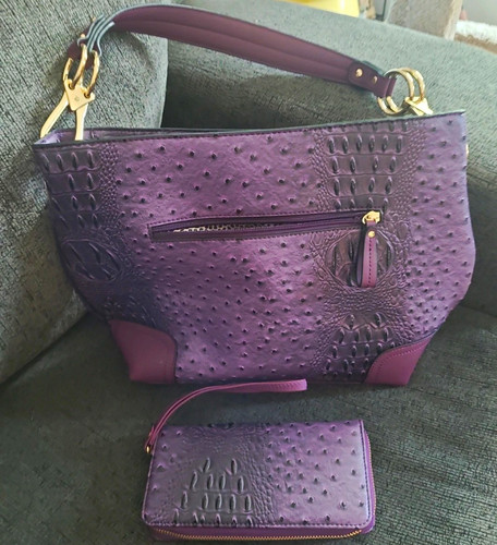 Borsa tracolla viola stampa - a,