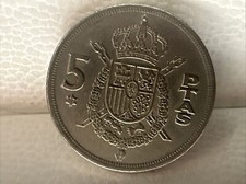 5 PTAS PESETAS 1975 SPAGNA MONETA