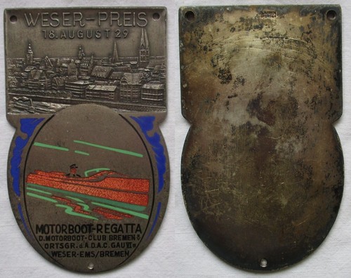 Rara placca bronzo adac - bronzo, barca