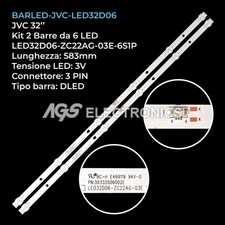 KIT 2 BARRE STRIP 6 LED TV JVC