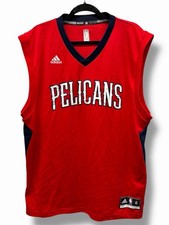 Maglia basket vintage Adidas New Orleans Pelicans rossa senza maniche XL NBA