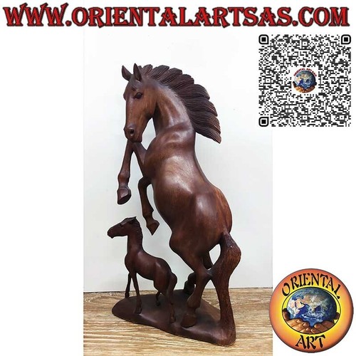 Scultura cavallo rampante - , con