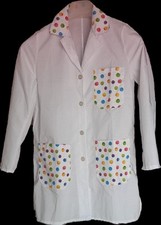 Grembiule maestra asilo e materna, colore bianco con riporto fantasia