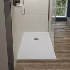 Piatto doccia marmo resina bianco 70 80 90 100 120 140 160 170 180 200 slim