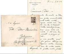 1924 fiume lettera a bologna - -,