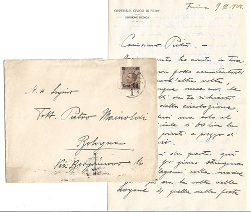1924 fiume lettera a - 1924, bologna