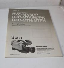 SONY camera DXC-M7 user manual