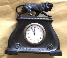 OROLOGIO di Antiquariato RARO con STATUETTA di BRONZO CON LEONE marca VEGLIA